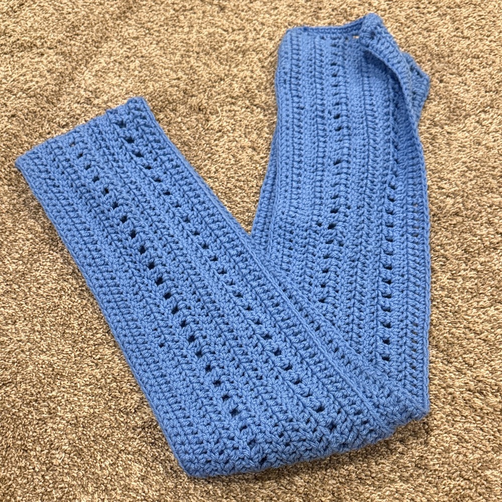 Blue Crochet Scarf